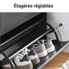 SoBuy FSR165-SCH Banc à Chaussures avec Coussin Rembourrée 2 Abattant, Banc de Rangement
