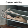 SoBuy FSR165-HG Banc à Chaussures avec Coussin Rembourrée 1 Abattant, Banc de Rangement