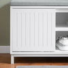 SoBuy FSR166-W Banc de Rangement, Banc à Chaussures avec 2 Coussin Rembourré, avec 1 Porte Coulissante et 3 Compartiments