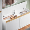 SoBuy FSR171-W Banc à Chaussures Meuble d'Entrée Banc Rangement Chaussures – 2 Abattants + Compartiment Supérieur + Capacité 240 kg – pour Entrée, Salon, Chambre – 104x30x47cm Blanc