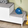 SoBuy FSR172-W Banc de Rangement à Chaussure, Meuble à Chaussures pour Enfants, avec 2 Coussins, 2Portes et 1 Tiroir
