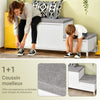 SoBuy FSR172-W Meuble Chaussure Banc à Chaussures Entrée – Banc Rangement Chaussures avec 2 Coussins, 2 Portes et 1 Tiroir - Capacité de 181kg, Blanc,100x35x42cm