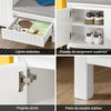 SoBuy FSR172-W Meuble Chaussure Banc à Chaussures Entrée – Banc Rangement Chaussures avec 2 Coussins, 2 Portes et 1 Tiroir - Capacité de 181kg, Blanc,100x35x42cm