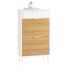 SoBuy FSR174-WN Meuble Chaussure, Rangement Chaussure, Meuble d'Entrée, Commode à Chaussures avec 2 Abattants et 1 Tiroir