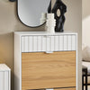 SoBuy FSR174-WN Meuble Chaussure, Rangement Chaussure, Meuble d'Entrée, Commode à Chaussures avec 2 Abattants et 1 Tiroir
