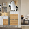 SoBuy FSR174-WN Meuble Chaussure, Rangement Chaussure, Meuble d'Entrée, Commode à Chaussures avec 2 Abattants et 1 Tiroir