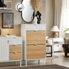 SoBuy FSR174-WN Meuble Chaussure, Rangement Chaussure, Meuble d'Entrée, Commode à Chaussures avec 2 Abattants et 1 Tiroir