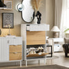 SoBuy FSR174-WN Meuble Chaussure, Rangement Chaussure, Meuble d'Entrée, Commode à Chaussures avec 2 Abattants et 1 Tiroir