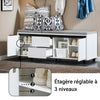 SoBuy FSR176-W Banc de Rangement, Banc à Chaussures, avec 1 Coussin Rembourré, 2 Tiroirs et 2 Portes pour Entrée