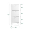 SoBuy FSR177-H-W Meuble Chaussures d’Entree avec 3 Abattants, Armoire à Chaussures Moderne, Rangement Chaussures Compact, Range Chaussures Étroit pour Petite Entrée ou Couloir 50x19x130cm Blanc