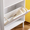 SoBuy FSR177-H-W Meuble Chaussures d’Entree avec 3 Abattants, Armoire à Chaussures Moderne, Rangement Chaussures Compact, Range Chaussures Étroit pour Petite Entrée ou Couloir 50x19x130cm Blanc