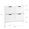 SoBuy FSR177-L-W Meuble Chaussures d’Entree avec 4 Abattants, Armoire à Chaussures Moderne, Rangement Chaussures Compact, Range Chaussures Étroit pour Petite Entrée ou Couloir 100x19x91cm Blanc