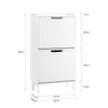 SoBuy FSR177-W Meuble Chaussures d’Entree avec 2 Abattants, Armoire à Chaussures Moderne, Rangement Chaussures Compact, Range Chaussures Étroit pour Petite Entrée ou Couloir 50x19x90cm Blanc