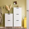 SoBuy FSR177-W Meuble Chaussures d’Entree avec 2 Abattants, Armoire à Chaussures Moderne, Rangement Chaussures Compact, Range Chaussures Étroit pour Petite Entrée ou Couloir 50x19x90cm Blanc