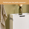 SoBuy FSR177-W Meuble Chaussures d’Entree avec 2 Abattants, Armoire à Chaussures Moderne, Rangement Chaussures Compact, Range Chaussures Étroit pour Petite Entrée ou Couloir 50x19x90cm Blanc