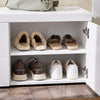 SoBuy FSR178-W Banc à Chaussures, Banc de Rangement, Meuble à Chaussures d'Entrée Armoire de Rangement avec 2 Portes