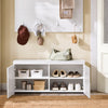 SoBuy FSR178-W Banc à Chaussures, Banc de Rangement, Meuble à Chaussures d'Entrée Armoire de Rangement avec 2 Portes