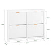 SoBuy FSR186-W Meuble Chaussure, Rangement Chaussure, Meuble d'Entrée, Armoire à Chaussures, Commode à 4 Abattants