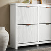 SoBuy FSR186-W Meuble Chaussure, Rangement Chaussure, Meuble d'Entrée, Armoire à Chaussures, Commode à 4 Abattants