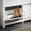 SoBuy FSR186-W Meuble Chaussure, Rangement Chaussure, Meuble d'Entrée, Armoire à Chaussures, Commode à 4 Abattants