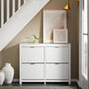SoBuy FSR186-W Meuble Chaussure, Rangement Chaussure, Meuble d'Entrée, Armoire à Chaussures, Commode à 4 Abattants