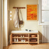SoBuy FSR188-N Banc à Chaussures Meuble Chaussure Entrée avec Rangement Fermé et Compartiments Ouverts pour Rangement Chaussure - Banc d’Entrée Confortable et Solide 104x35x47cm 225kg