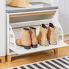 SoBuy FSR191-WN Meuble Chaussure Banc à Chaussures Entrée - Rangement Chaussures avec Abattant Réglable, Banc de Rangement avec Coussin, pour Banc Entrée ou Chambre - 115kg, L60x34x55cm