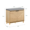SoBuy FSR199-N Meuble Chaussure Banc à Chaussures Entrée Banc de Rangement Chaussures avec Abattant Rangement Caché et Coussin Confortable Meuble d'Entrée Rangement Chaussure Couloir, Bois, 60x24x50cm