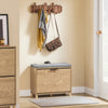 SoBuy FSR199-N Meuble Chaussure Banc à Chaussures Entrée Banc de Rangement Chaussures avec Abattant Rangement Caché et Coussin Confortable Meuble d'Entrée Rangement Chaussure Couloir, Bois, 60x24x50cm