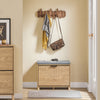 SoBuy FSR199-N Meuble Chaussure Banc à Chaussures Entrée Banc de Rangement Chaussures avec Abattant Rangement Caché et Coussin Confortable Meuble d'Entrée Rangement Chaussure Couloir, Bois, 60x24x50cm