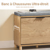 SoBuy FSR199-N Meuble Chaussure Banc à Chaussures Entrée Banc de Rangement Chaussures avec Abattant Rangement Caché et Coussin Confortable Meuble d'Entrée Rangement Chaussure Couloir, Bois, 60x24x50cm