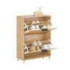 SoBuy FSR200-II-N Meuble à Chaussures Entrée Meuble de Rangement à 2 Abattants, Design Système Anti-Basculement,jusqu'à Taille EU 47, Meuble Chaussures pour 8 Paires, Bois Clair, 60 x 24 x 83 cm