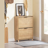 SoBuy FSR200-II-N Meuble à Chaussures Entrée Meuble de Rangement à 2 Abattants, Design Système Anti-Basculement,jusqu'à Taille EU 47, Meuble Chaussures pour 8 Paires, Bois Clair, 60 x 24 x 83 cm