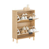 SoBuy FSR200-N Meuble à Chaussures Entrée Meuble de Rangement à 2 Abattants, Design Système Anti-Basculement,jusqu'à Taille EU 47, Meuble Chaussures pour 8 Paires, Bois Clair