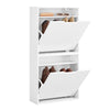 Prévente SoBuy FSR204-W Meuble à Chaussures Entrée Armoire a Chaussures - Ultra Fin 19cm Profondeur, Montage Vertical/Horizontal, Rangement Chaussures et Petits Objets - MDF E1, Blanc, 35kg, 50x19x100cm