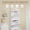 Prévente SoBuy FSR204-W Meuble à Chaussures Entrée Armoire a Chaussures - Ultra Fin 19cm Profondeur, Montage Vertical/Horizontal, Rangement Chaussures et Petits Objets - MDF E1, Blanc, 35kg, 50x19x100cm