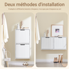 Prévente SoBuy FSR204-W Meuble à Chaussures Entrée Armoire a Chaussures - Ultra Fin 19cm Profondeur, Montage Vertical/Horizontal, Rangement Chaussures et Petits Objets - MDF E1, Blanc, 35kg, 50x19x100cm
