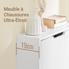 Prévente SoBuy FSR204-W Meuble à Chaussures Entrée Armoire a Chaussures - Ultra Fin 19cm Profondeur, Montage Vertical/Horizontal, Rangement Chaussures et Petits Objets - MDF E1, Blanc, 35kg, 50x19x100cm