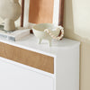 SoBuy FSR205-WN Meuble à Chaussures Rangement Chaussures Meuble Entrée - Compact avec Tiroir et Portes Basculantes - Design Nordique pour Entrée et Couloir - Blanc Bois 61x26x91cm