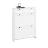 SoBuy FSR207-W Meuble à Chaussures Blanc, Rangement Chaussures Entrée, Tiroir et 2 Portes Battantes, Design Compact, Facilité d'Installation, MDF, Meuble Rangement Multi-Fonctionnel, 80x19x107 cm