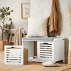 SoBuy FSR23-K-W Banc de Rangement avec coussin rembourré et 2 cubes