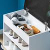 SoBuy FSR25-HG Banc à Chaussures avec Rangement – Meuble Chaussure Entrée avec Coussin Confortable – Banc Rangement Chaussures à 2 Étages – pour Meuble d’Entrée, Gris, 60x30x44 cm, 120kg