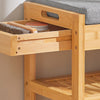 SoBuy FSR49-N Banc de Rangement Chaussures 3-en-1 en Bambou Massif avec Tiroir Secret + Siège Rembourré, pour Entrée Étroite/Dressing, L55xP30xH46cm, Naturel