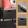 SoBuy FSR63-II-SCH Meuble Chaussure Banc Chaussures Entrée - Banc à Chaussures avec Rangement Fermé, Coussin Rembourré, Haute Capacité 150kg - Rangement Chaussures Design Moderne - Noir, 91x30x50cm