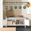 SoBuy FSR63-II-W Meuble Chaussure Banc Chaussures Entrée - Banc à Chaussures avec Rangement Fermé, Coussin Rembourré, Haute Capacité 150kg -Blanc, 91x30x50cm