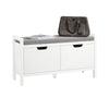 SoBuy FSR63-II-W Meuble Chaussure Banc Chaussures Entrée - Banc à Chaussures avec Rangement Fermé, Coussin Rembourré, Haute Capacité 150kg -Blanc, 91x30x50cm