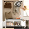 SoBuy FSR63-II-W Meuble Chaussure Banc Chaussures Entrée - Banc à Chaussures avec Rangement Fermé, Coussin Rembourré, Haute Capacité 150kg -Blanc, 91x30x50cm