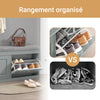 SoBuy FSR64-HG Meuble Chaussure Rangement Chaussure Banc Chaussures Entrée - 2 Abattants avec Coussin Amovible, Coffre de Rangement Étagère pour Entrée Étroit Bois Laqué, L104xP24xH51cm, Gris