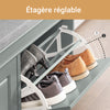 SoBuy FSR64-HG Meuble Chaussure Rangement Chaussure Banc Chaussures Entrée - 2 Abattants avec Coussin Amovible, Coffre de Rangement Étagère pour Entrée Étroit Bois Laqué, L104xP24xH51cm, Gris