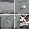 SoBuy FSR64-HG Meuble à Chaussures avec Banc et Coussin, 2 Abattants, Rangement Étroit pour Entrée, Gris 104x24x51cm